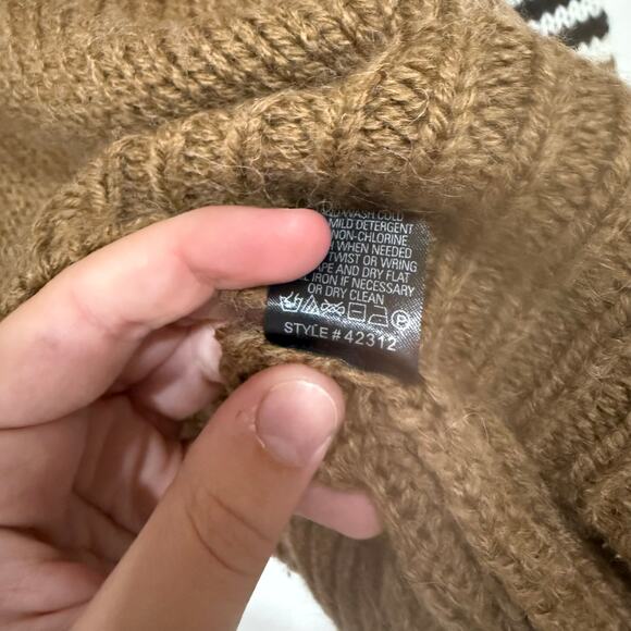 360 Sweater Italian Yarn Jayne Colorblock Sweater Brown Black White Size Small - Picture 6 of 6